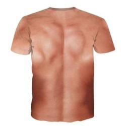 Creative short sleeve t-shirt - with 3D printing - strong muscles / tattooT-shirts