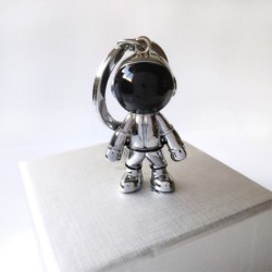 Fashionable handmade keychain - with 3D astronaut - space robotKeyrings
