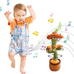 JuguetesElectric cactus with Spanish sombrero - funny plush doll - twisting / dancing / recording
