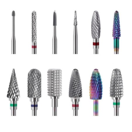 Taladros de uñasReplaceable rotary heads - for electric nail drill - carbide tungsten - manicure / pedicure