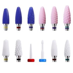 Taladros de uñasReplaceable rotary heads - bits - for electric nail drill - ceramic diamond - manicure / pedicure