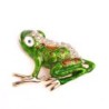 Elegant brooch with a green crystal frogBrooches