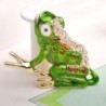 Elegant brooch with a green crystal frogBrooches