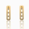 Fashionable rectangle stud earrings - with sliding crystalsEarrings