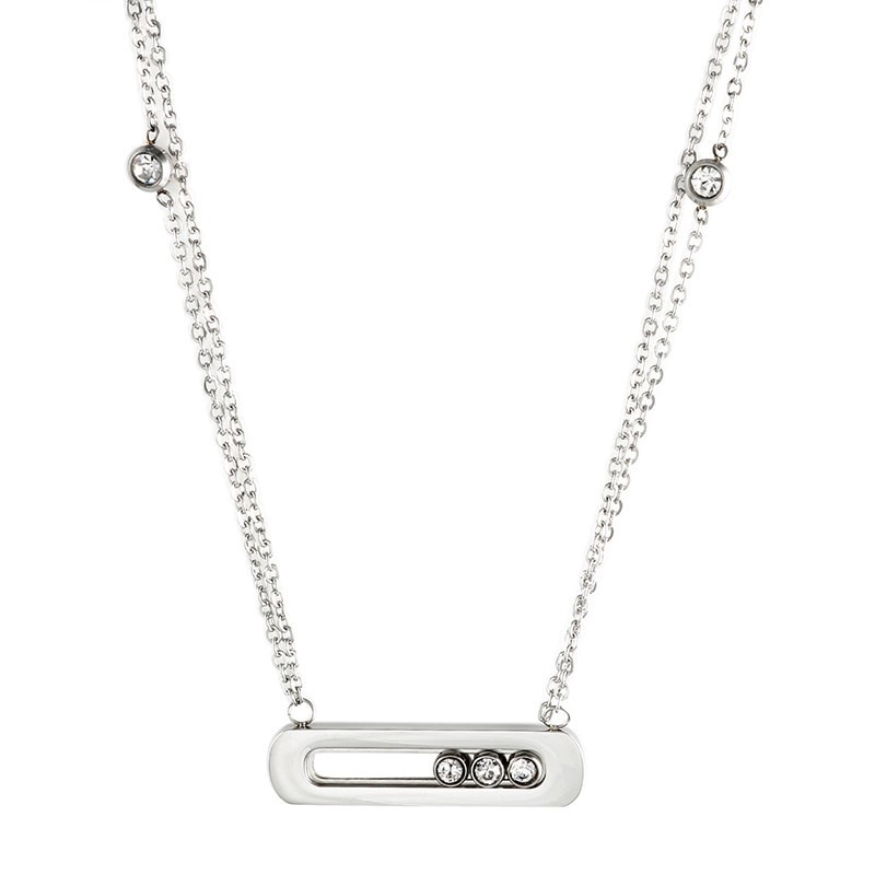 CollarCharming chain necklace for women - rose gold colour - 45cm length - sterling silver