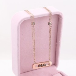 CollarCharming chain necklace for women - rose gold colour - 45cm length - sterling silver