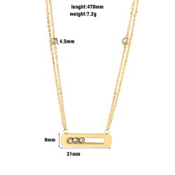 CollarCharming chain necklace for women - rose gold colour - 45cm length - sterling silver