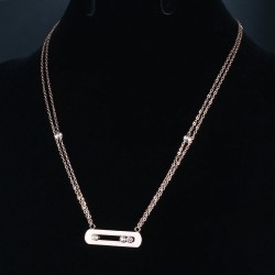CollarCharming chain necklace for women - rose gold colour - 45cm length - sterling silver