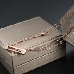 CollarCharming chain necklace for women - rose gold colour - 45cm length - sterling silver