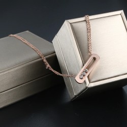 CollarCharming chain necklace for women - rose gold colour - 45cm length - sterling silver
