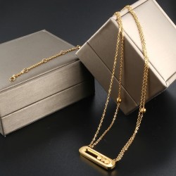 CollarCharming chain necklace for women - rose gold colour - 45cm length - sterling silver