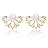 Flower shaped stud earrings - with crystals / pearlsEarrings