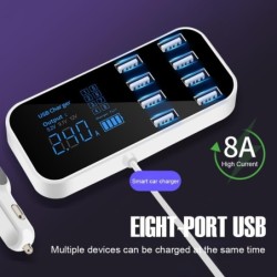Partes interioresMulti usb charger for car - 8-port with lcd display