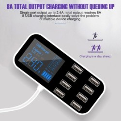 Partes interioresMulti usb charger for car - 8-port with lcd display