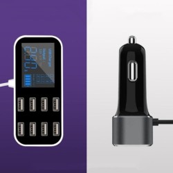 Partes interioresMulti usb charger for car - 8-port with lcd display