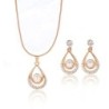 Conjuntos de joyasValentines day gift - gold plated pendant with pearl water drop - necklace with earrings