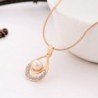 Conjuntos de joyasValentines day gift - gold plated pendant with pearl water drop - necklace with earrings