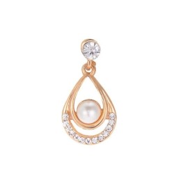 Conjuntos de joyasValentines day gift - gold plated pendant with pearl water drop - necklace with earrings