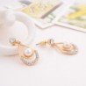 Conjuntos de joyasValentines day gift - gold plated pendant with pearl water drop - necklace with earrings