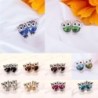 AretesStud earrings with owl design - crystal - various colours