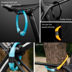 Partes de motosPortable bike lock - anti-theft - 4 digit code combination