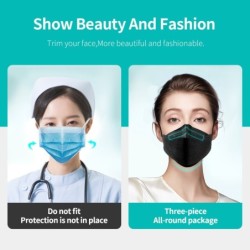 Face / mouth protective masks - antibacterial - reusable - 4-ply - FPP2 - KN95 - black / whiteMouth masks