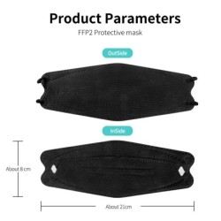 Mascarillas bucalesFace / mouth protective masks - antibacterial - reusable - 4-ply - FPP2 - KN95 - black / white