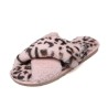 ZapatosPantuflas de felpa - Rayas cruzadas - Estampado leopardo