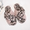 ZapatosPantuflas de felpa - Rayas cruzadas - Estampado leopardo