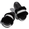 Luxurious fur slippers - with rhinestones - platform on the wedge - profiled insoleShoes