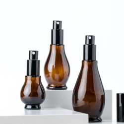 PerfumeBotella de spray de vidrio - marrón oscuro - protección solar - contenedor de muestras de cosméticos / perfumes