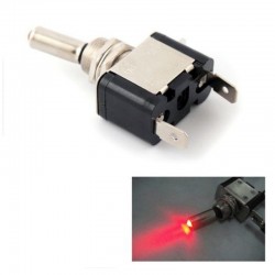 InterruptoresInterruptor basculante de palanca SPST para automóvil con LED - 12V 20A - cubierta de carbono