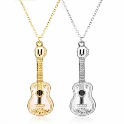 Trendy necklace with guitar pendant - stainless steel - unisexNecklaces