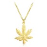 Fashionable necklace with hemp leaf pendant - bead chain - unisexNecklaces