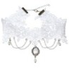 CollarCollar corto de encaje blanco de moda - con cadenas / perlas - estilo gótico