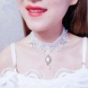 CollarCollar corto de encaje blanco de moda - con cadenas / perlas - estilo gótico