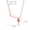 CollarCollar elegante con botella de vino / copa de vino / circón rojo en forma de corazón