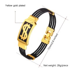 PulserasBrazalete con diseño de dólar estadounidense - acero inoxidable 316L