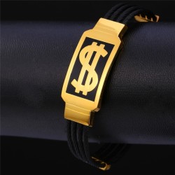 PulserasBrazalete con diseño de dólar estadounidense - acero inoxidable 316L