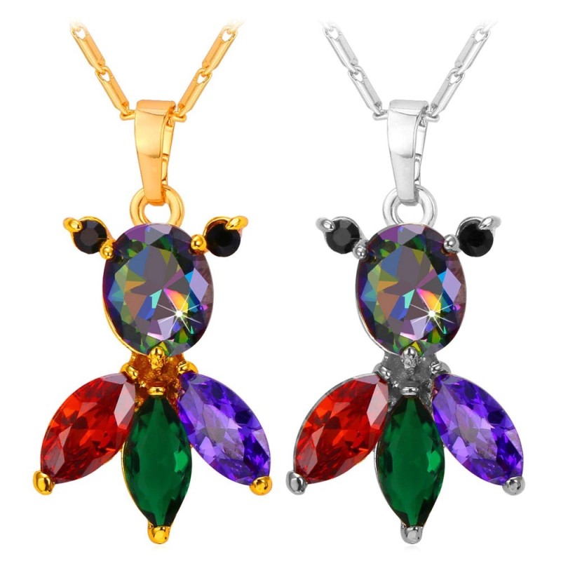 CollarElegante collar con peces de cristal de colores