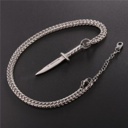 Knife shaped pendant with necklace - Hip Hop style - stainless steelNecklaces