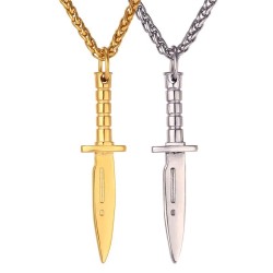 Knife shaped pendant with necklace - Hip Hop style - stainless steelNecklaces