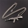 AK47 assault rifle shaped pendant - stainless steel necklace - hip hop / army styleNecklaces