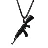 AK47 assault rifle shaped pendant - stainless steel necklace - hip hop / army styleNecklaces