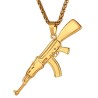 AK47 assault rifle shaped pendant - stainless steel necklace - hip hop / army styleNecklaces