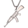 AK47 assault rifle shaped pendant - stainless steel necklace - hip hop / army styleNecklaces