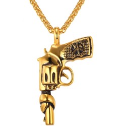 Necklace with gun shaped pendant - stainless steelNecklaces