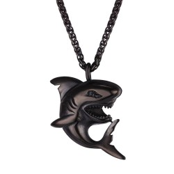 CollaresCollar con colgante en forma de tiburón - acero inoxidable - estilo punk