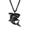 CollaresCollar con colgante en forma de tiburón - acero inoxidable - estilo punk