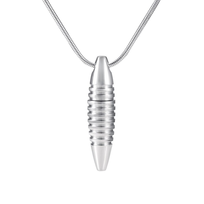 CollarCollar con colgante en forma de bala - soporte para cenizas de cremación conmemorativa - mini urna - abrible